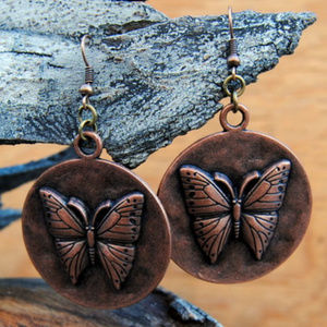 Bronze Butterfly Earrings Steampunk Fashion